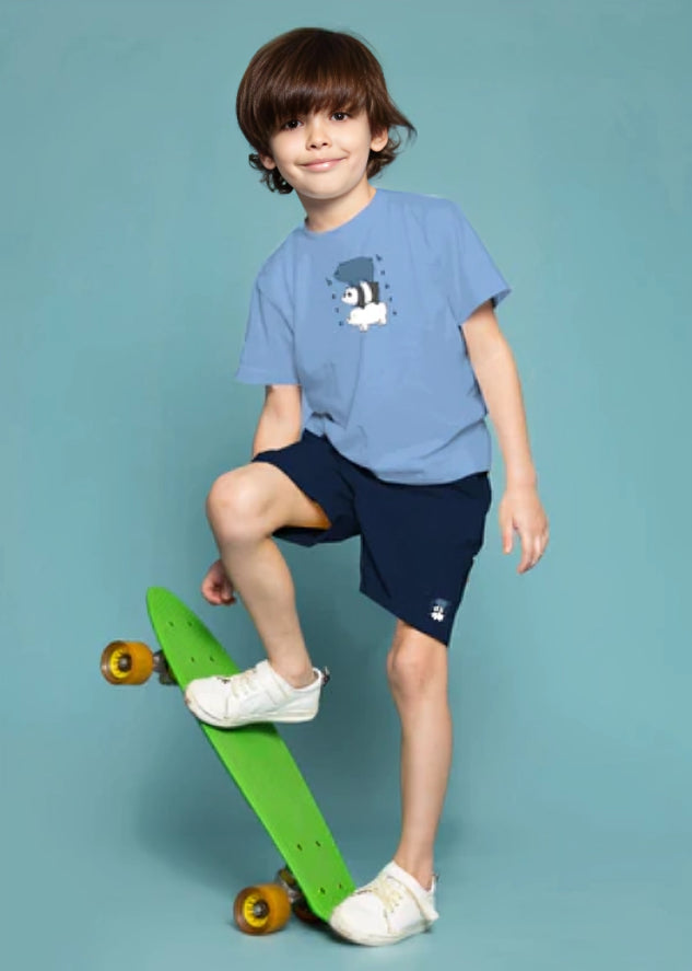 Kids Tee & short Set - Ice Blue