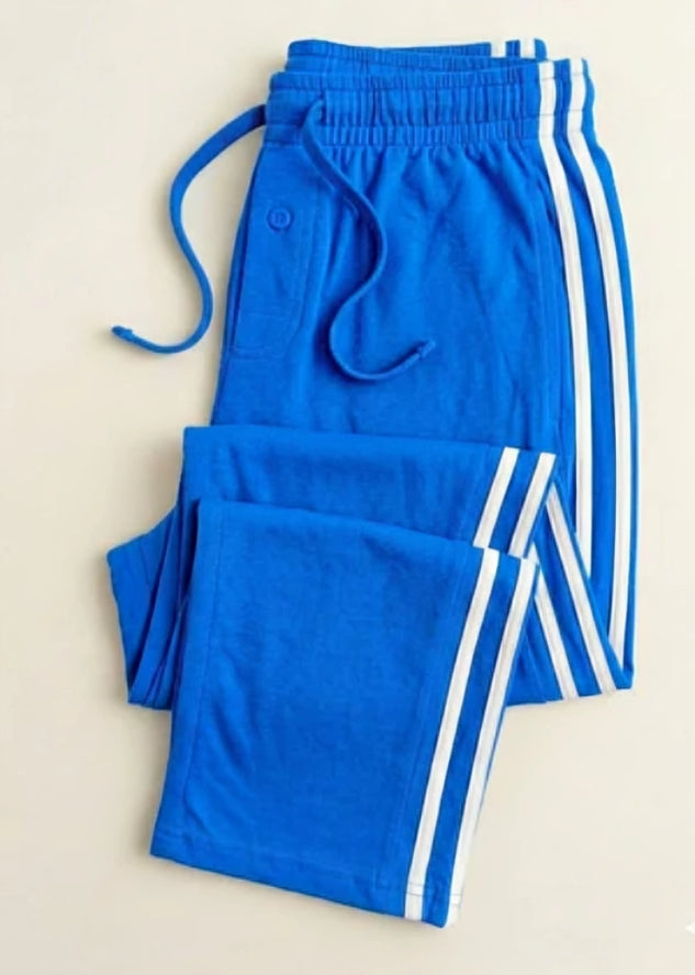 Men's Jersey Pant Side Stripe - Royal Blue