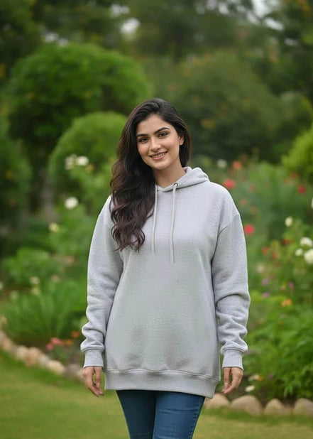 Women's Oversized Hood - Light Grey