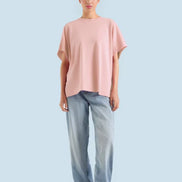Women Basic Oversized T-Shirt - Pink