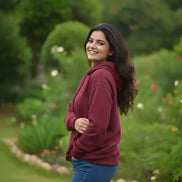 Women's Oversized Hood - Burgundy