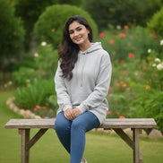 Women's Oversized Hood - Light Grey