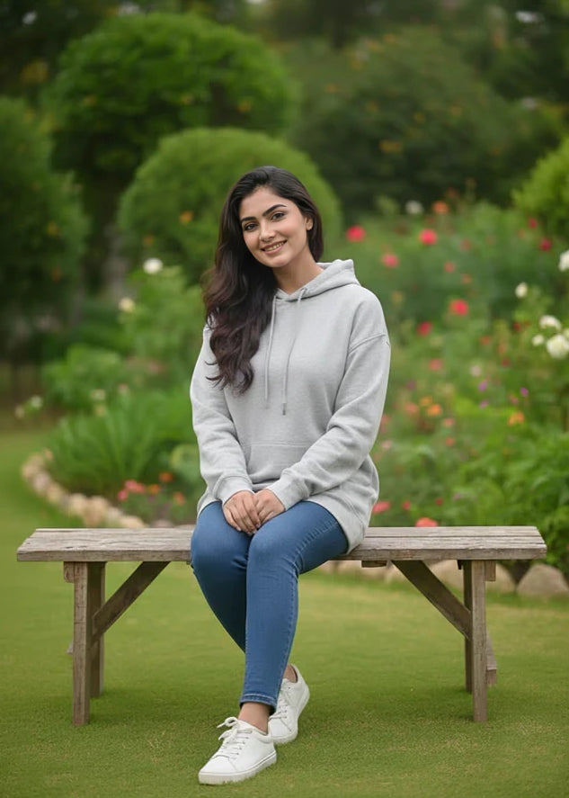 Women's Oversized Hood - Light Grey