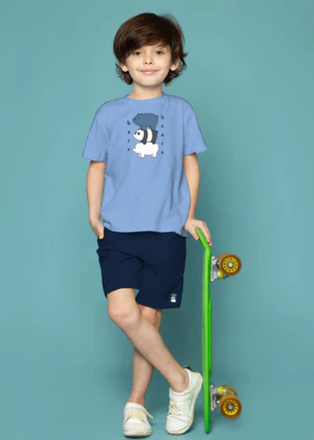 Kids Tee & short Set - Ice Blue