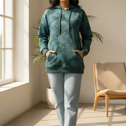 Women's Hoodie Flower Printed