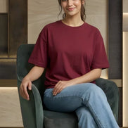 Women's Oversize dropshoulder T-Shirt - Maroon