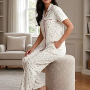 Women Buttons Night Suit