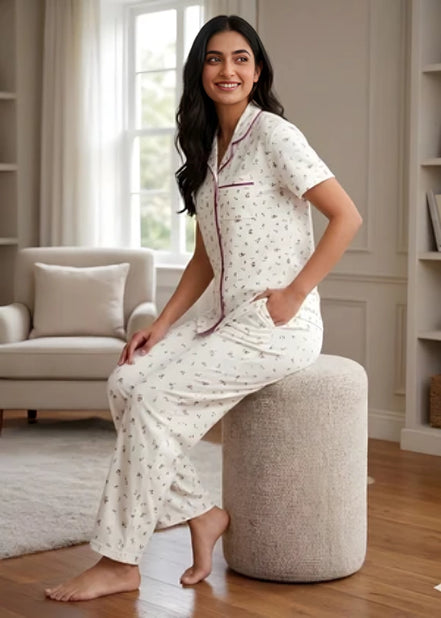 Women Buttons Night Suit