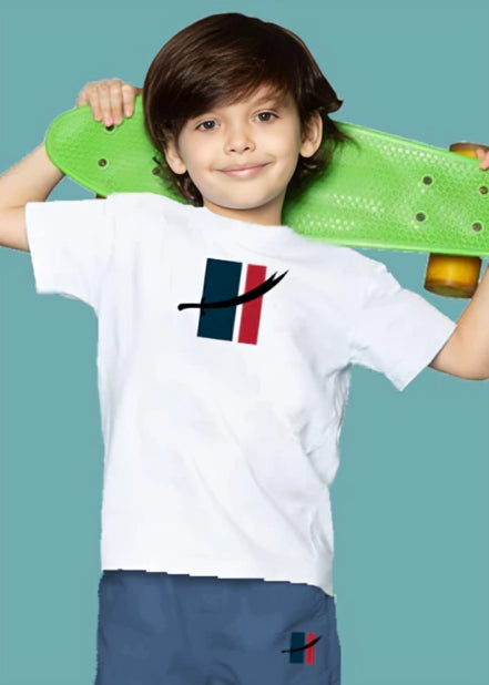 Kids Tee & Short set - White