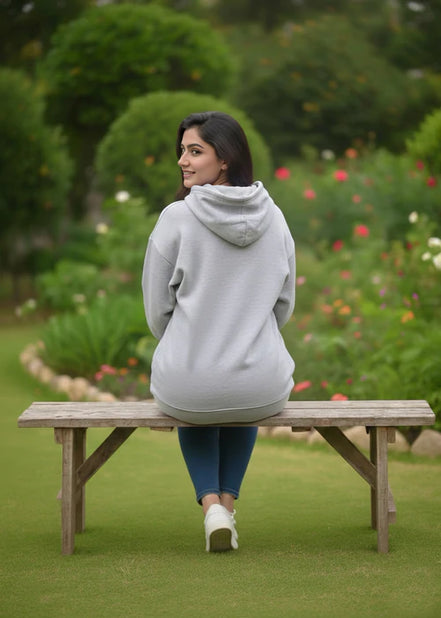 Women's Oversized Hood - Light Grey