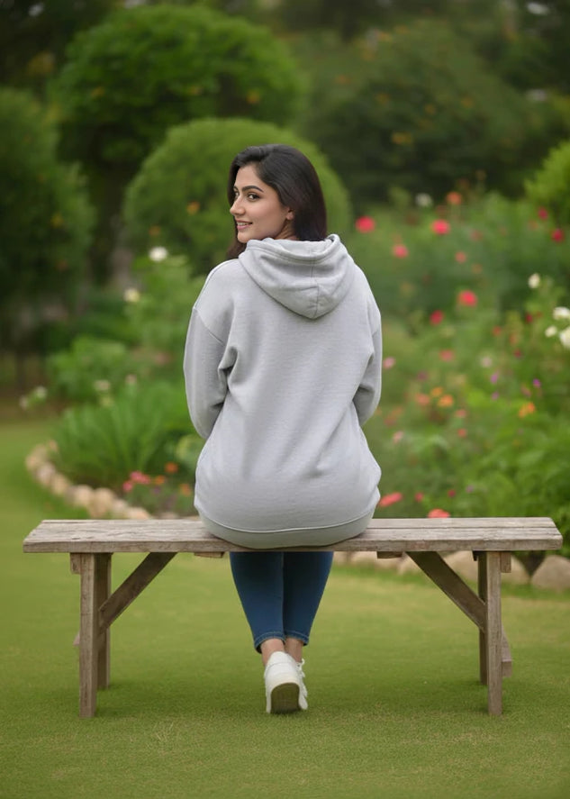 Women's Oversized Hood - Light Grey
