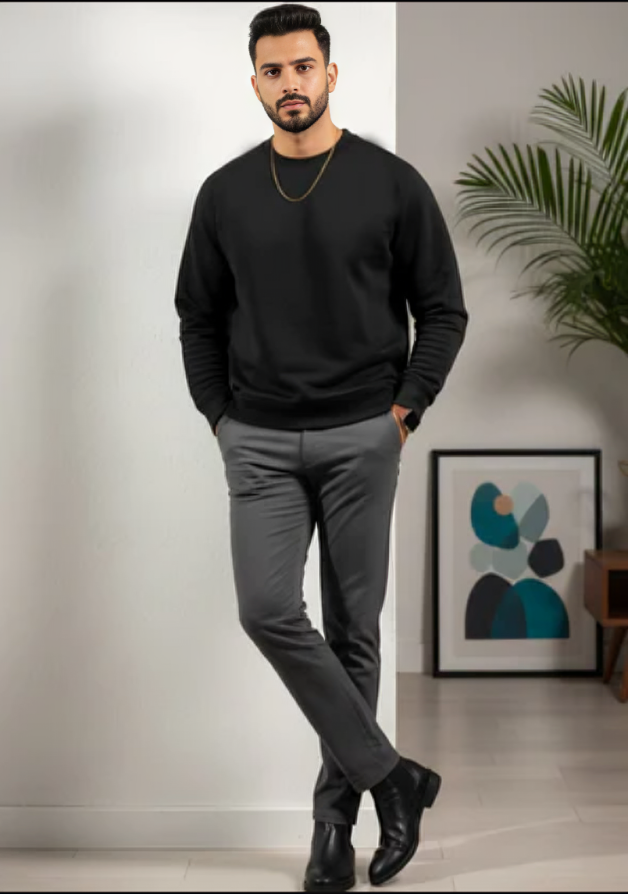 Men's Regular Sweatshirt - Black