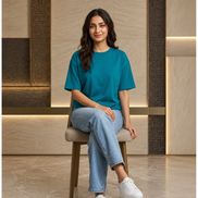 Women's Oversize dropshoulder T-Shirt - Blue