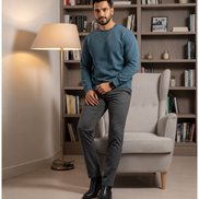 Men's Regular Sweatshirt - Steel Blue