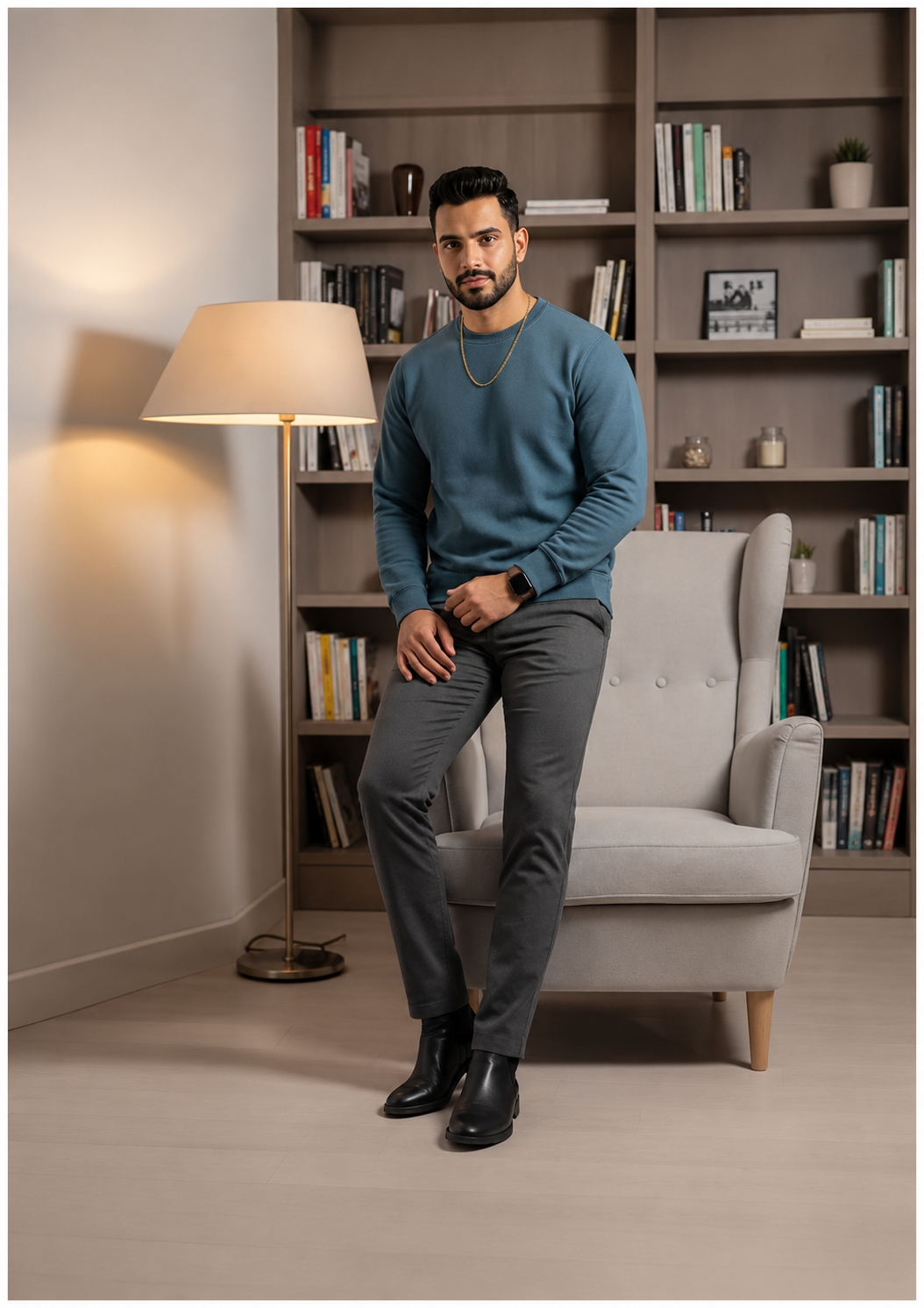 Men's Regular Sweatshirt - Steel Blue