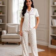 Women Buttons Night Suit