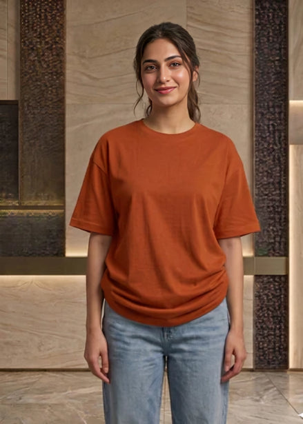 Women's Oversize dropshoulder T-Shirt - Orange