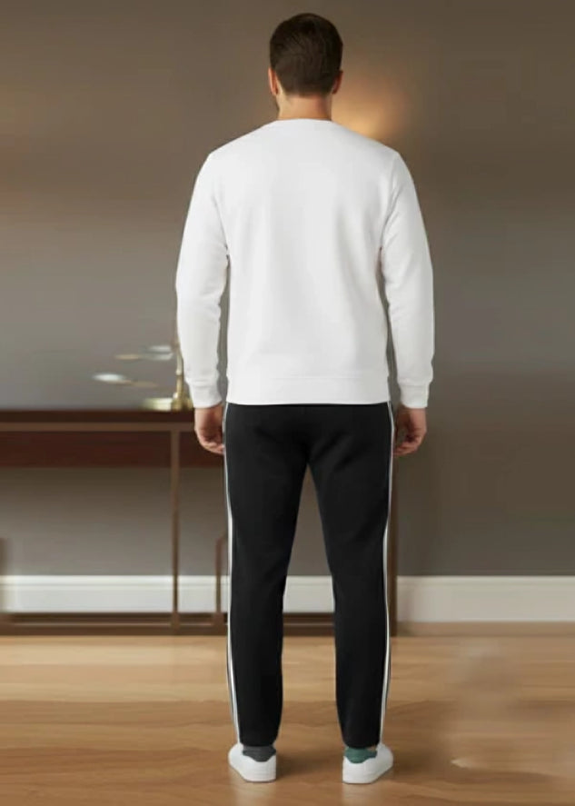 Men's Terry Pajama 2 Stripes - Black