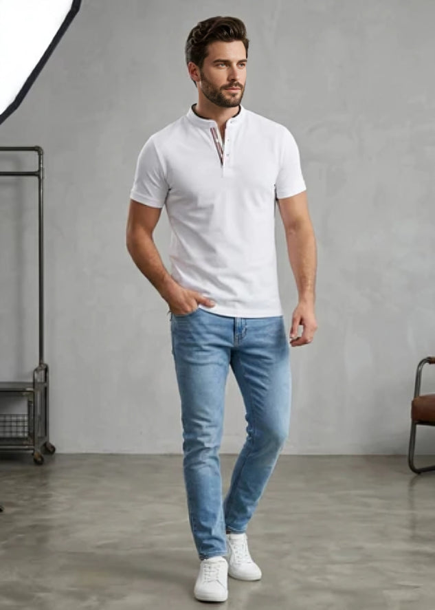 Henley Polo Shirt Fashion Placket