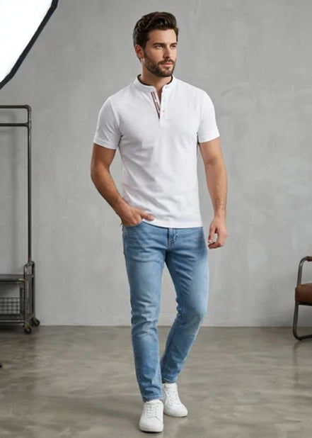 Henley Polo Shirt Fashion Placket