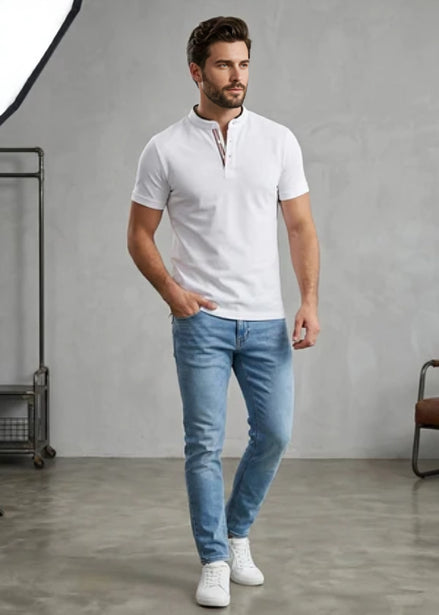 Henley Polo Shirt Fashion Placket