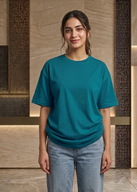 Women's Oversize dropshoulder T-Shirt - Blue