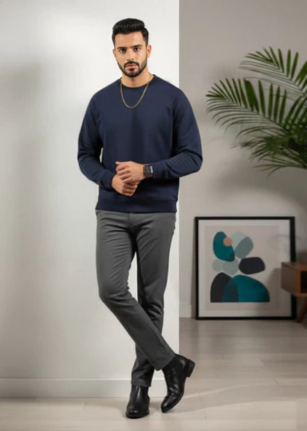 Men's Regular Sweatshirt - Navy Blue
