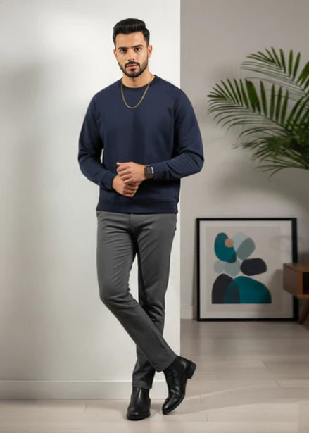 Men's Regular Sweatshirt - Navy Blue