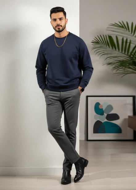 Men's Regular Sweatshirt - Navy Blue