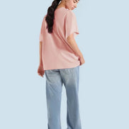 Women Basic Oversized T-Shirt - Pink