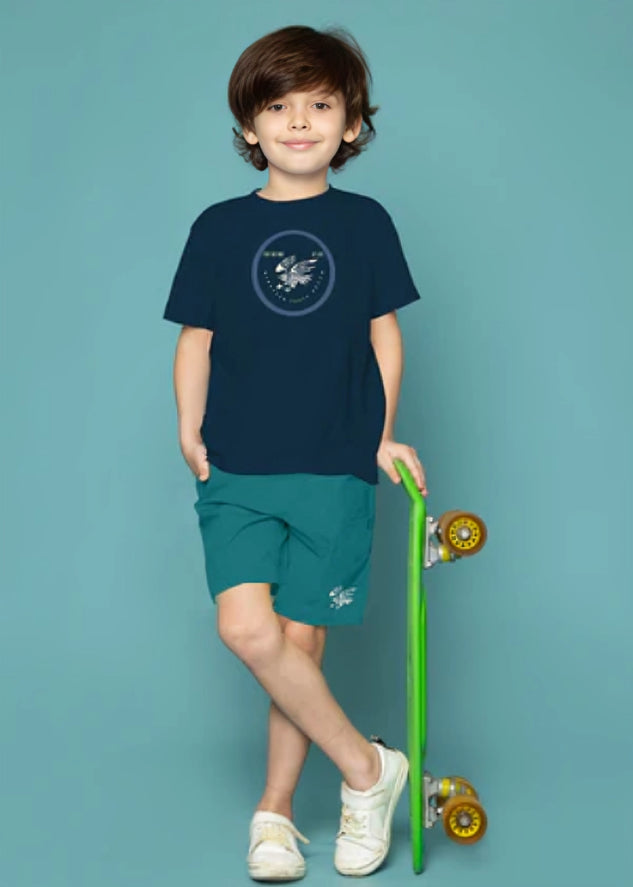 Kids Tee & short Set - Navy Blue