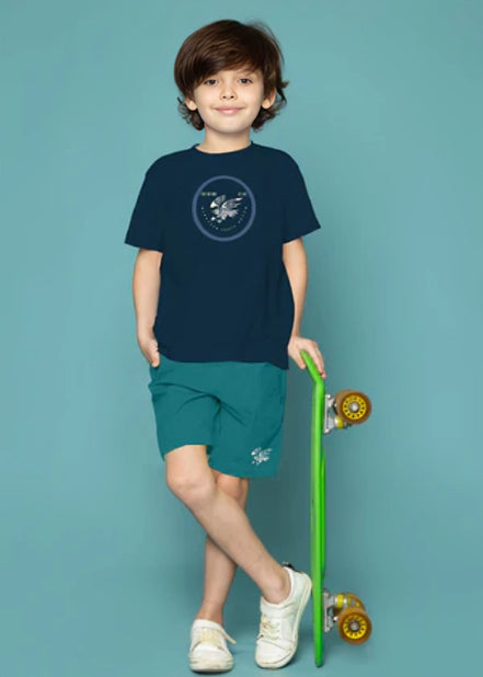 Kids Tee & short Set - Navy Blue