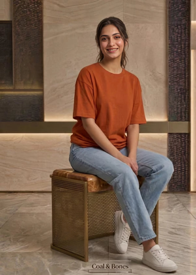 Women's Oversize dropshoulder T-Shirt - Orange