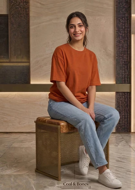 Women's Oversize dropshoulder T-Shirt - Orange