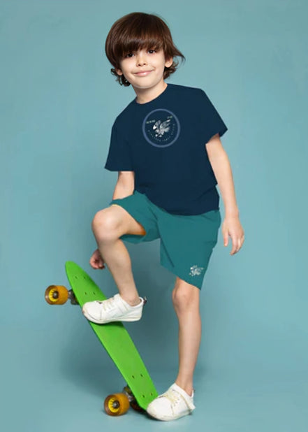 Kids Tee & short Set - Navy Blue
