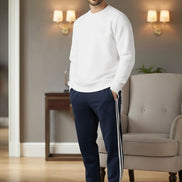 Men's Terry Pajama 2 Stripes - Navy Blue