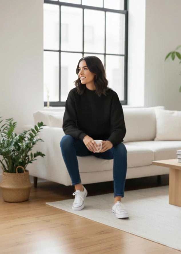 Women's Oversized Sweatshirt - Black