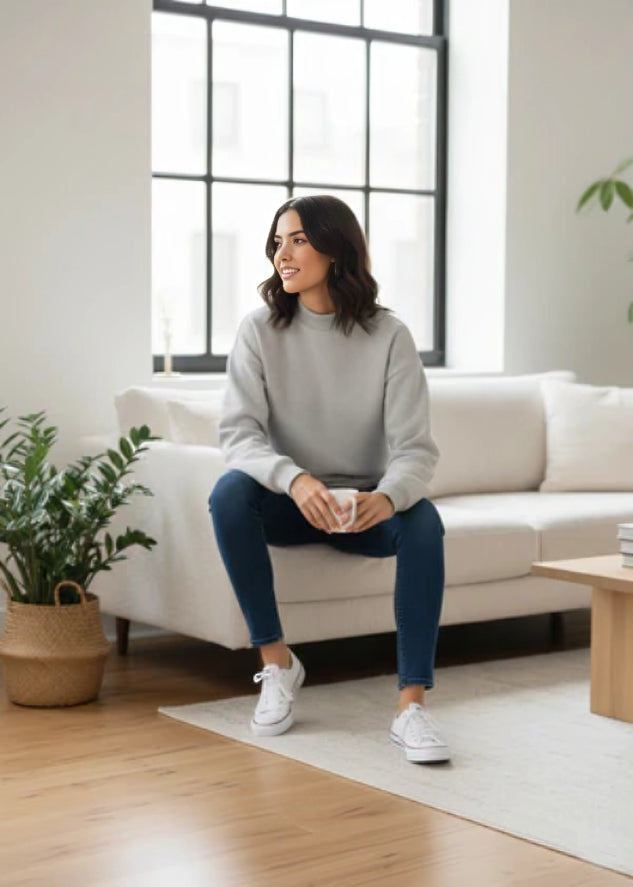 Women's Oversized Sweatshirt - Light Grey