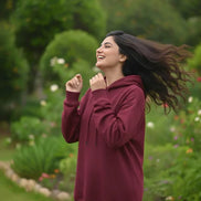 Women's Oversized Hood - Burgundy