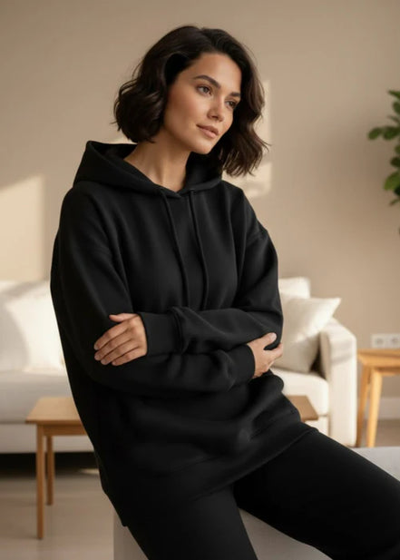 Women Oversize Hoodie - Black